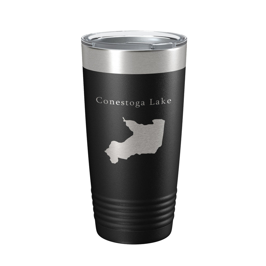 Conestoga Lake Map Tumbler Travel Mug Insulated Laser Engraved Coffee Cup Nebraska 20 oz