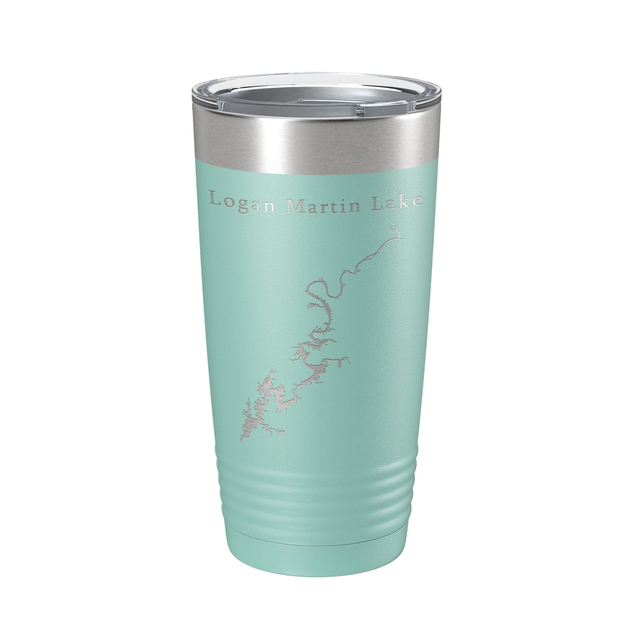 Logan Martin Lake Map Tumbler Travel Mug Insulated Laser Engraved Coffee Cup Alabama 20 oz