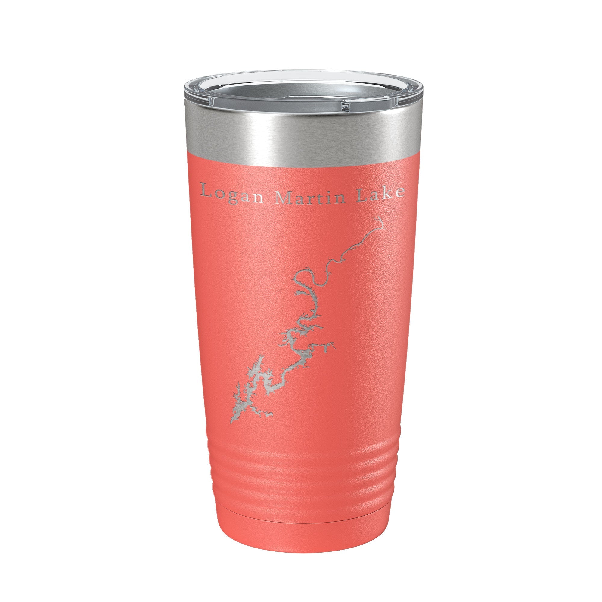 Logan Martin Lake Map Tumbler Travel Mug Insulated Laser Engraved Coffee Cup Alabama 20 oz