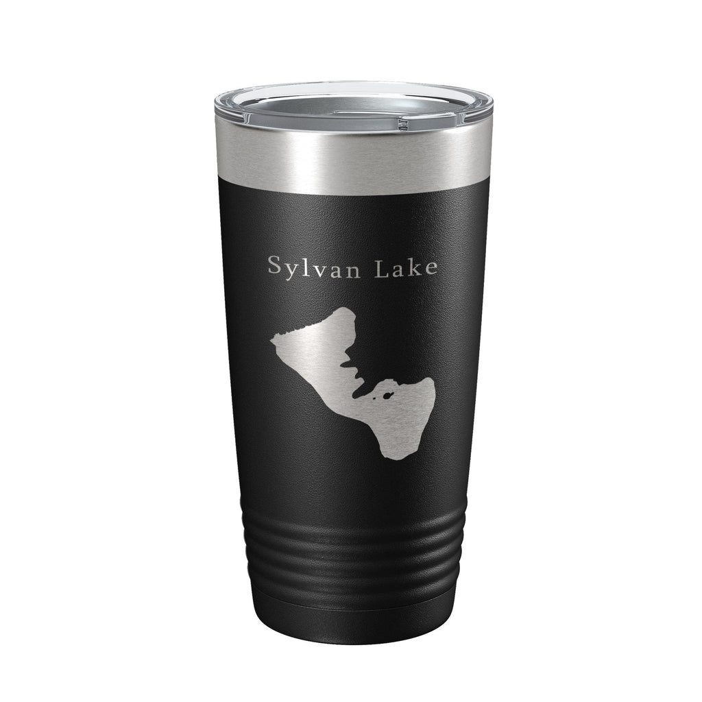 Sylvan Lake Map Tumbler Travel Mug Insulated Laser Engraved Coffee Cup Custer State Park South Dakota 20 oz