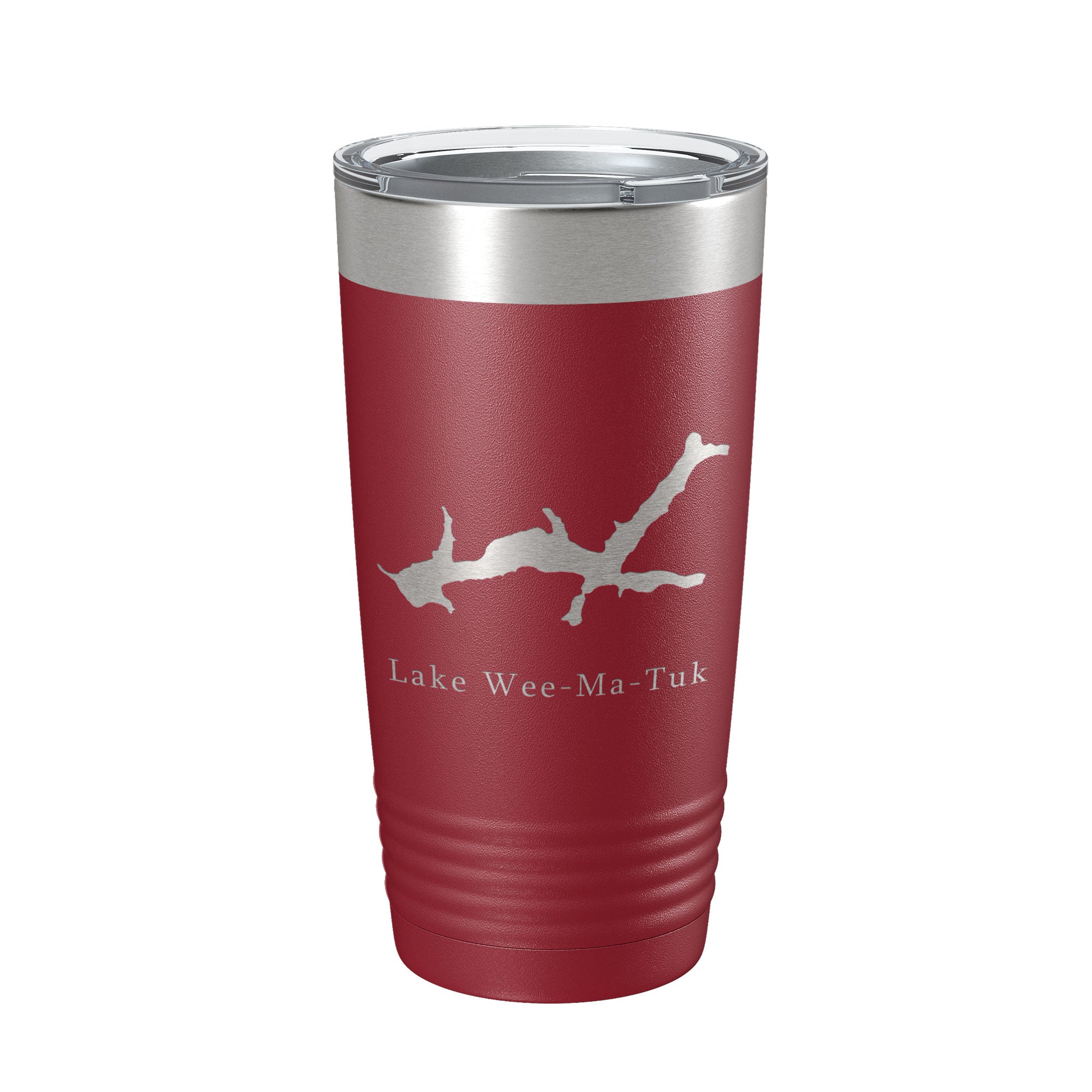 Lake Wee-Ma-Tuk Map Tumbler Travel Mug Insulated Laser Engraved Coffee Cup Illinois 20 oz