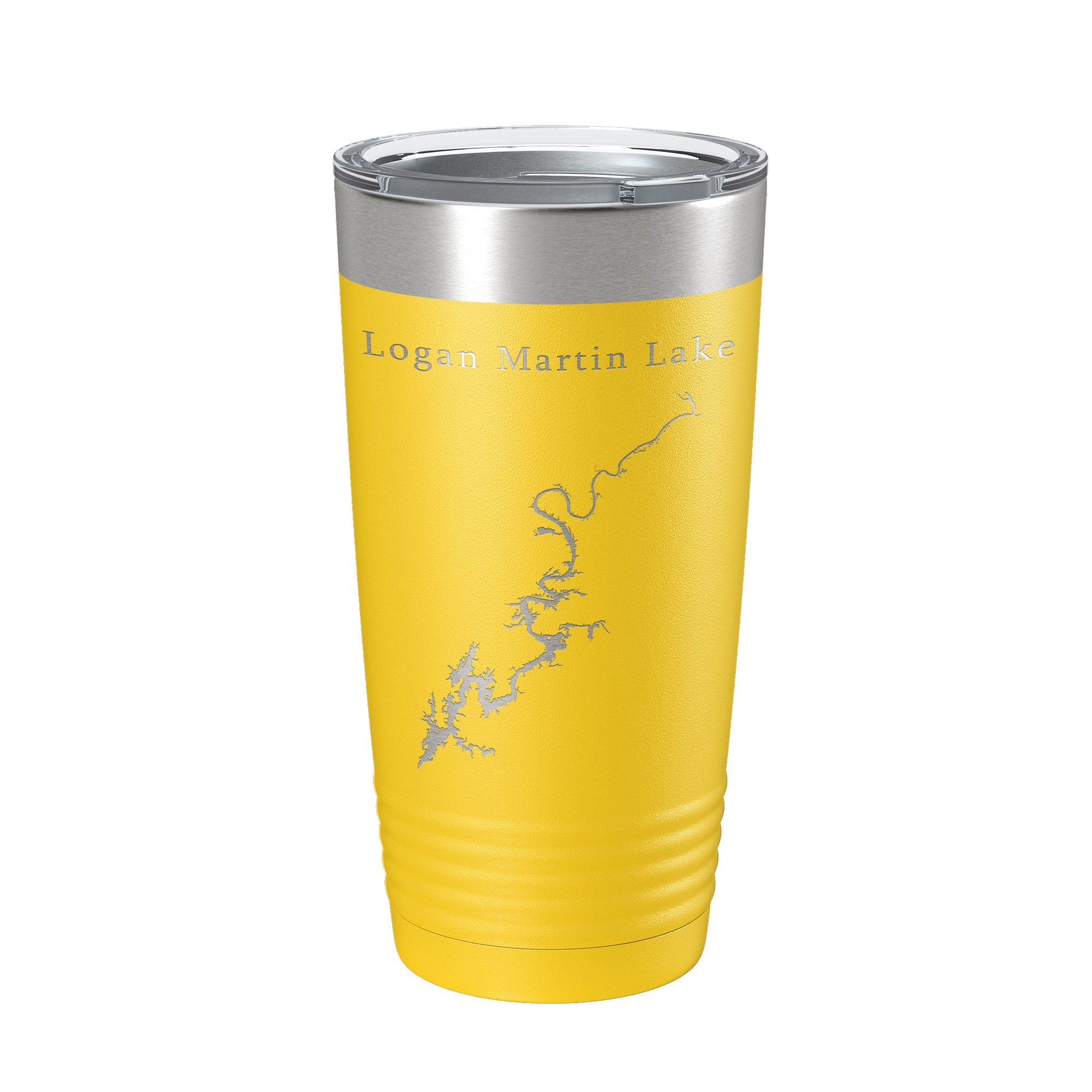 Logan Martin Lake Map Tumbler Travel Mug Insulated Laser Engraved Coffee Cup Alabama 20 oz