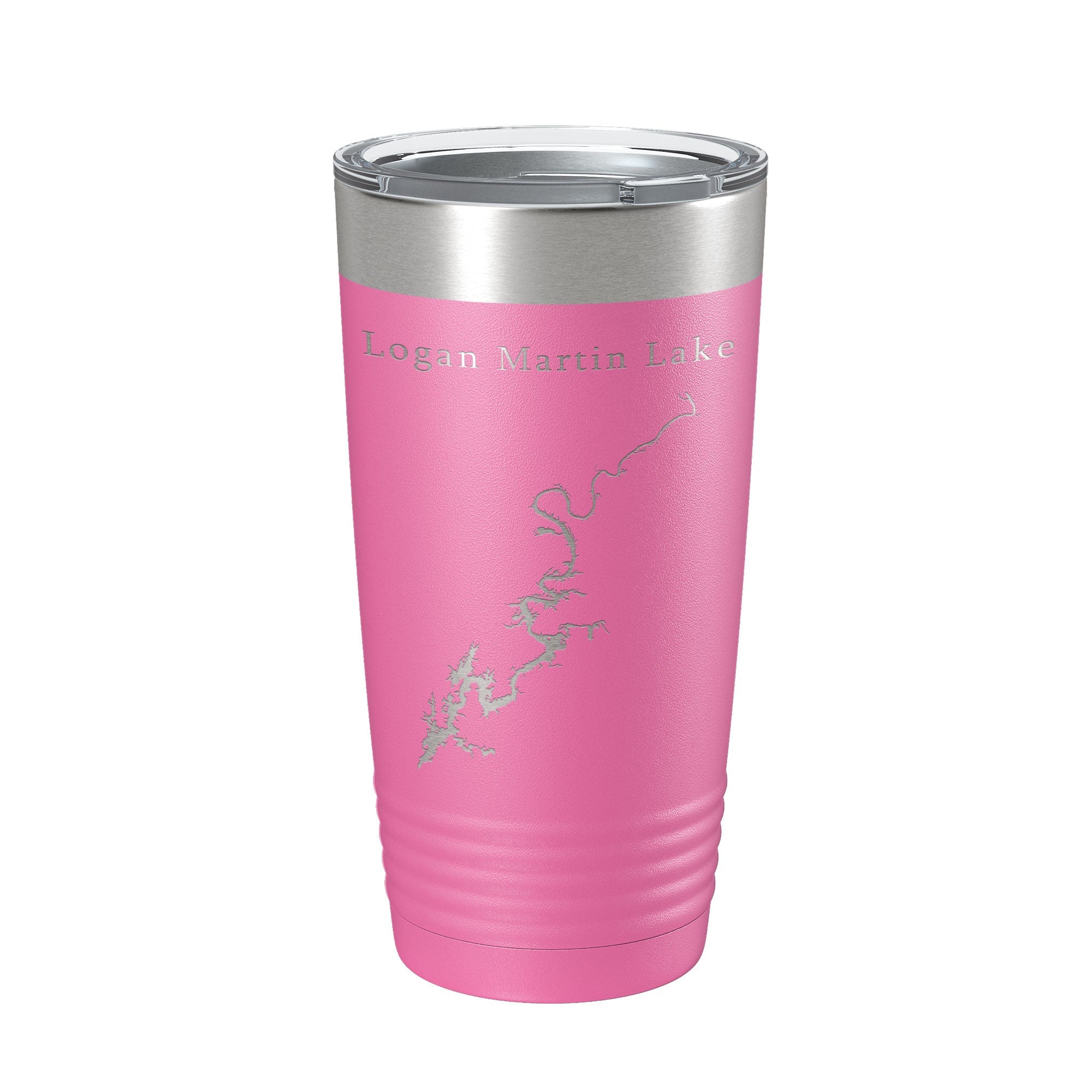 Logan Martin Lake Map Tumbler Travel Mug Insulated Laser Engraved Coffee Cup Alabama 20 oz