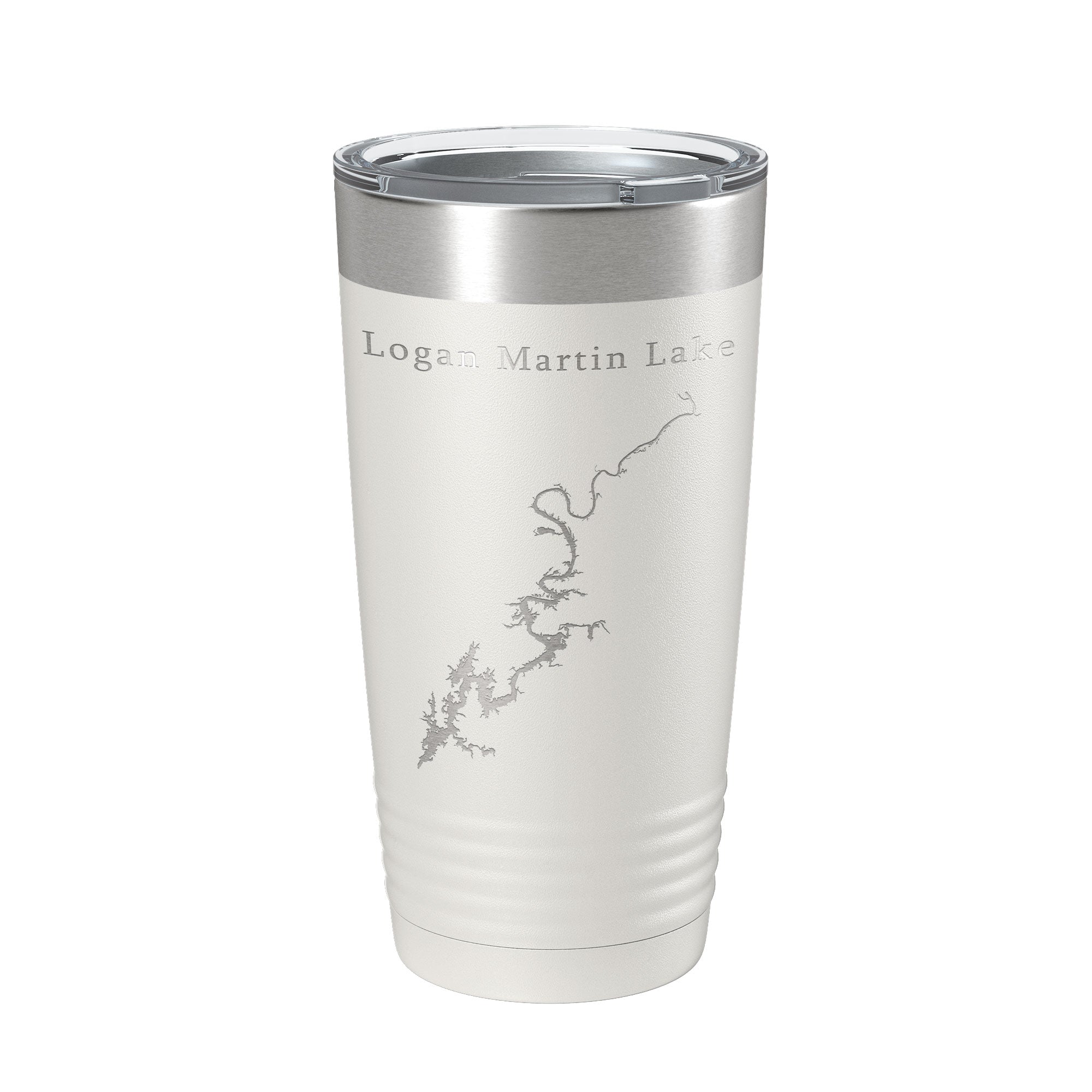 Logan Martin Lake Map Tumbler Travel Mug Insulated Laser Engraved Coffee Cup Alabama 20 oz