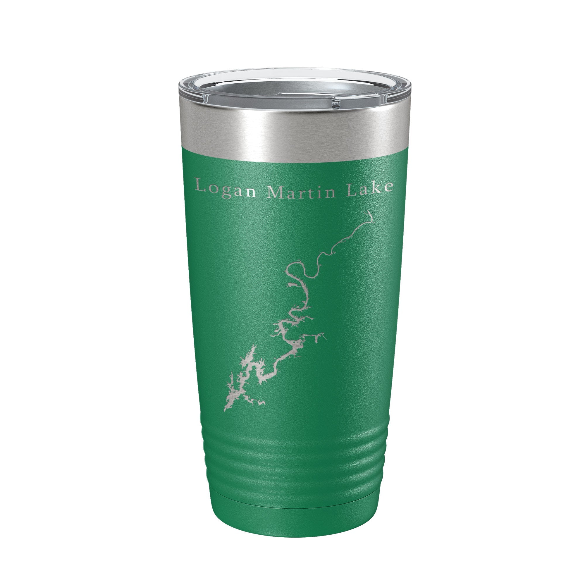 Logan Martin Lake Map Tumbler Travel Mug Insulated Laser Engraved Coffee Cup Alabama 20 oz