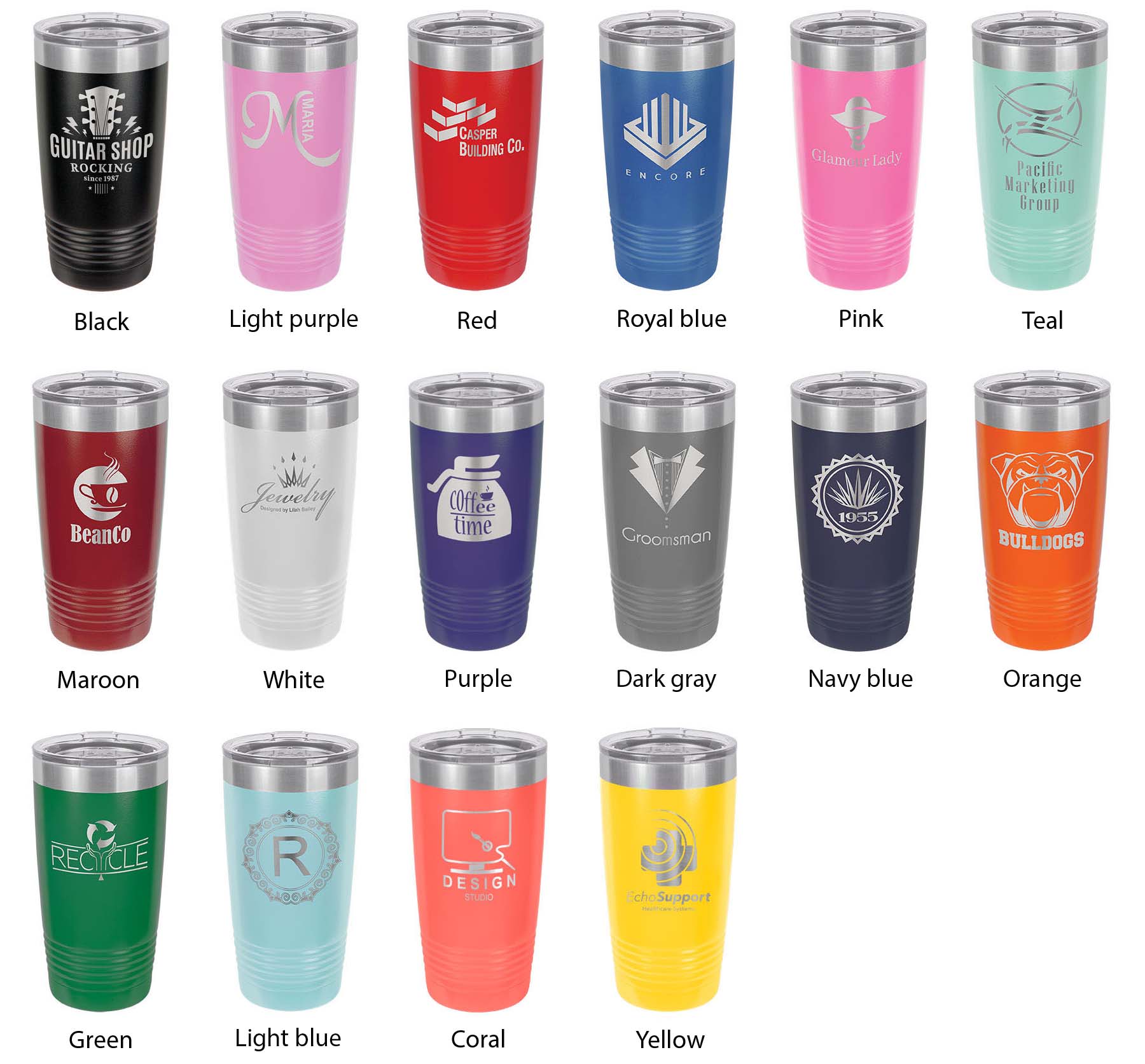 Electric Lake Map Tumbler Travel Mug Insulated Laser Engraved Coffee Cup Utah 20 oz