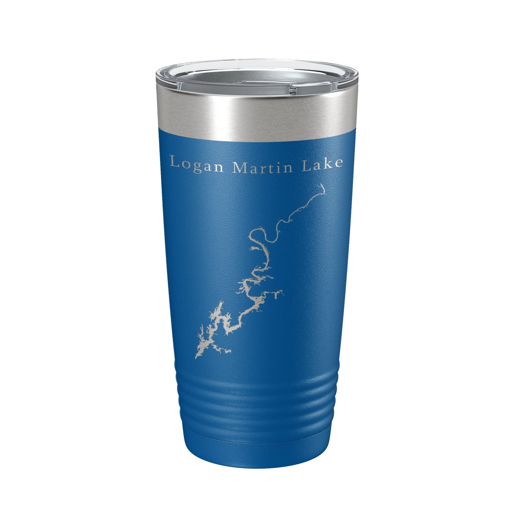 Logan Martin Lake Map Tumbler Travel Mug Insulated Laser Engraved Coffee Cup Alabama 20 oz