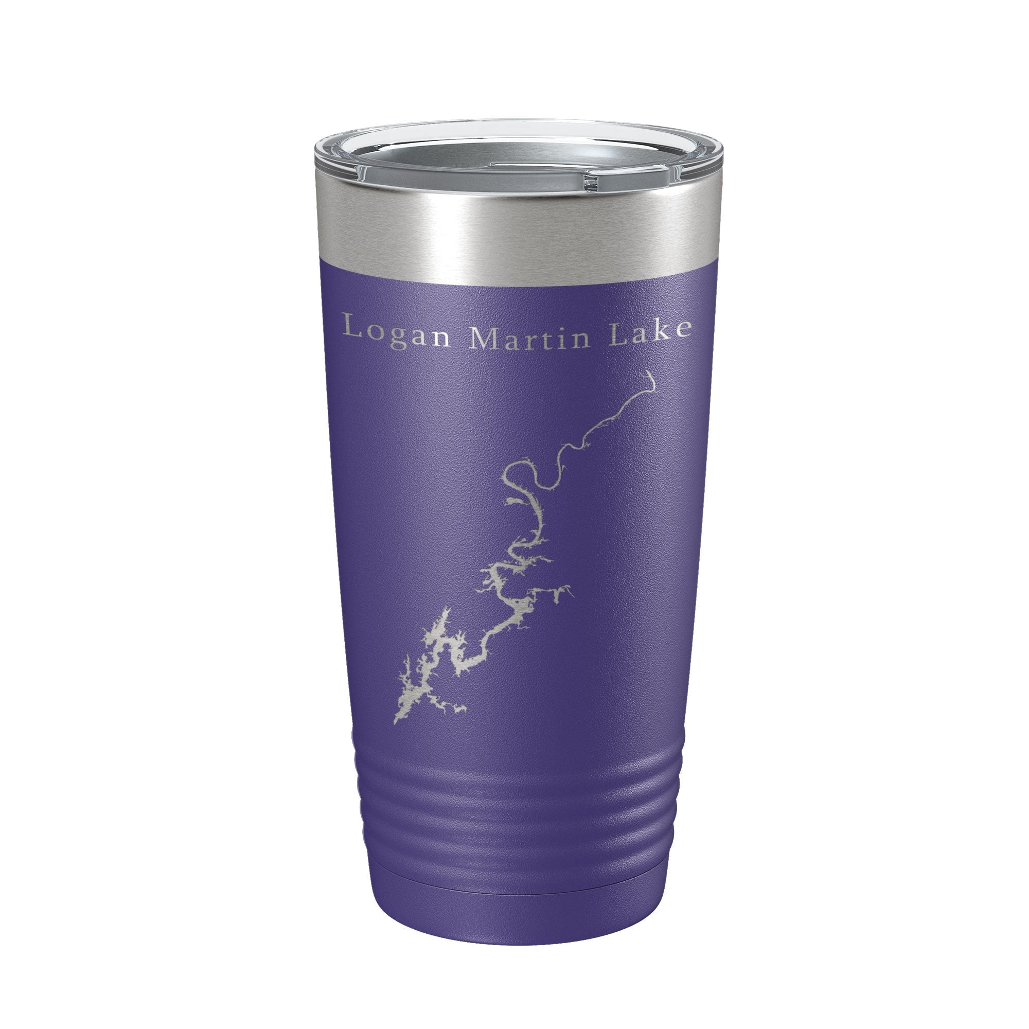 Logan Martin Lake Map Tumbler Travel Mug Insulated Laser Engraved Coffee Cup Alabama 20 oz
